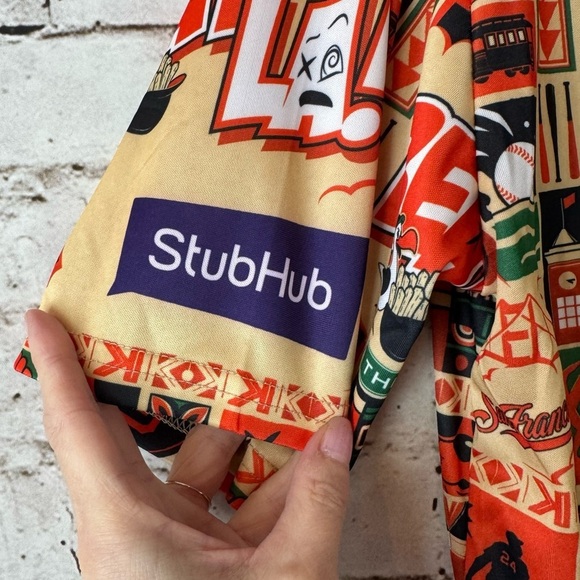 San Francisco Giants Medium Short Sleeve Button Down Shirt MLB Beat LA Hawaiian - Picture 3 of 5